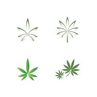 Cannabis ou logotipo de ícone de maconha para a indústria médica ou farmacêutica vetor