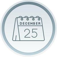 Dia 25 do dezembro linear botão ícone vetor