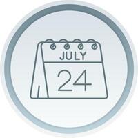 24 do Julho linear botão ícone vetor