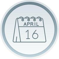 Dia 16 do abril linear botão ícone vetor