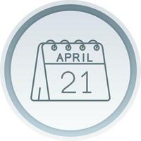 21 do abril linear botão ícone vetor