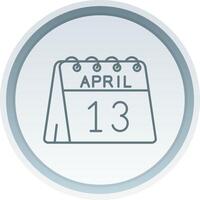 13º do abril linear botão ícone vetor