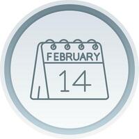 14º do fevereiro linear botão ícone vetor