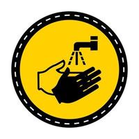 ppe icon.wash seu símbolo de mão em fundo preto sobre fundo preto vetor