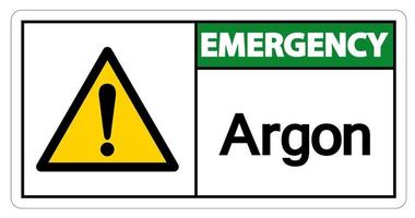 sinal de símbolo de argônio de emergência em fundo branco vetor