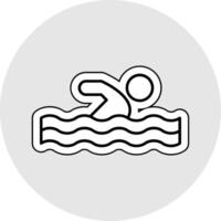 natação linha adesivo multicolorido ícone vetor