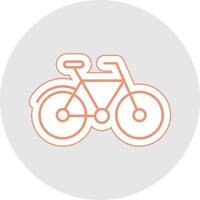 bicicleta linha adesivo multicolorido ícone vetor