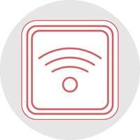 Wi-fi linha adesivo multicolorido ícone vetor