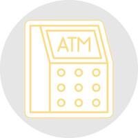 atm máquina linha adesivo multicolorido ícone vetor