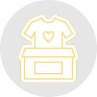 roupas doação linha adesivo multicolorido ícone vetor