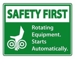 rotating equipment.starts automaticamente simboliza o sinal isolado no fundo branco, ilustração vetorial vetor