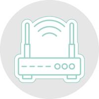 Wi-fi roteador linha adesivo multicolorido ícone vetor