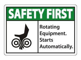 rotating equipment.starts automaticamente simboliza o sinal isolado no fundo branco, ilustração vetorial vetor