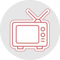 televisão linha adesivo multicolorido ícone vetor