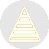pirâmide gráfico linha adesivo multicolorido ícone vetor