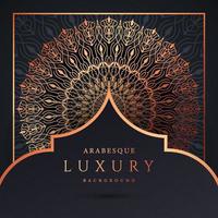 fundo de mandala de luxo com cor de ouro padrão arabesco dourado. ornamento elegante convite cartão de casamento, convite, padrão de arabesco, islâmico, capa de pano de fundo banner ilustração vetorial design vetor