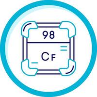 californium dois cor azul círculo ícone vetor