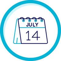 14º do Julho dois cor azul círculo ícone vetor