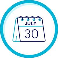 30 do Julho dois cor azul círculo ícone vetor