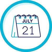 21 do Julho dois cor azul círculo ícone vetor