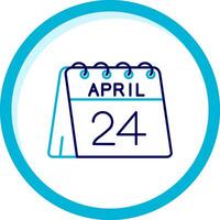 24 do abril dois cor azul círculo ícone vetor