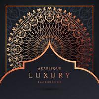 fundo de mandala de luxo com cor de ouro padrão arabesco dourado. ornamento elegante convite cartão de casamento, convite, padrão de arabesco, islâmico, capa de pano de fundo banner ilustração vetorial design vetor