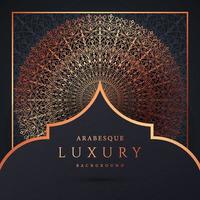 fundo de mandala de luxo com cor de ouro padrão arabesco dourado. ornamento elegante convite cartão de casamento, convite, padrão de arabesco, islâmico, capa de pano de fundo banner ilustração vetorial design vetor