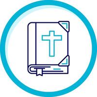Bíblia dois cor azul círculo ícone vetor