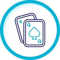 pôquer dois cor azul círculo ícone vetor