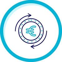 euro dois cor azul círculo ícone vetor