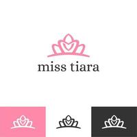 símbolo do logotipo vintage elegante tiara de ouro. marca de sinal do logotipo real geométrico de luxo. Resumo cuidados de beleza, moda facial, maquiagem, cuidados com a pele, cosméticos, ícone, vetorial, desenho vetor