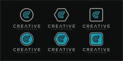 conceito de design de logotipo criativo letra c vetor