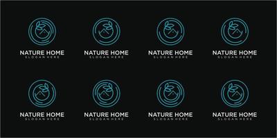 conjunto de modelo de design de logotipo de casa da natureza vetor