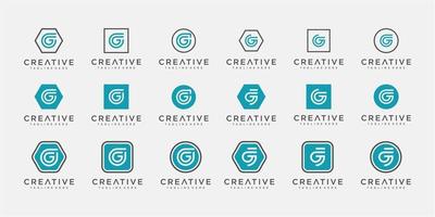 coleção de design de logotipo criativo letra g vetor