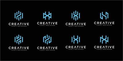conjunto de coleções de design de logotipo da letra h. coleção de design de logotipo de monograma vetor