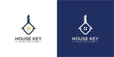 casa criativa e modelo de design de logotipo chave vetor