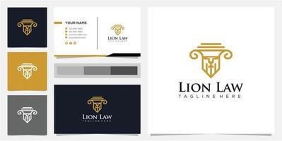 Resumo da lei do leão com design luxuoso do logotipo do pilar vetor