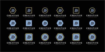 coleção de design de logotipo criativo inicial letra p vetor