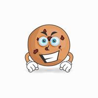 cookies mascote personagem com expressão de sorriso. ilustração vetorial vetor