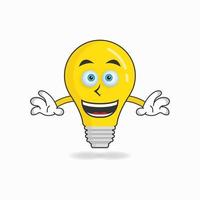 personagem de mascote de lâmpada com expressão de sorriso. ilustração vetorial vetor