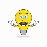 personagem de mascote de lâmpada com expressão de sorriso. ilustração vetorial vetor