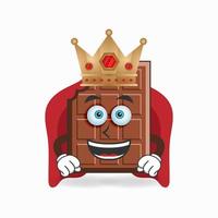 o mascote do chocolate se torna um rei. ilustração vetorial vetor