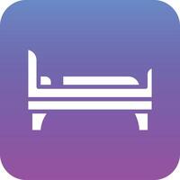 ícone de vetor de cama de solteiro