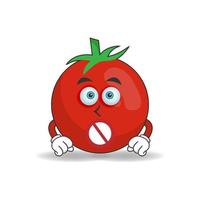 o personagem mascote do tomate com uma expressão sem palavras. ilustração vetorial vetor