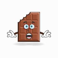 personagem de mascote de chocolate com expressão chocada. ilustração vetorial vetor