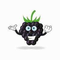 personagem mascote da uva com expressão de sorriso. ilustração vetorial vetor