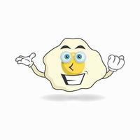 personagem de mascote de ovo com expressão de sorriso. ilustração vetorial vetor