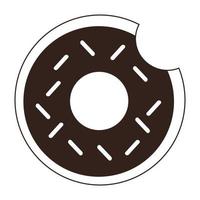 ilustração em vetor de donuts de chocolate no café da manhã
