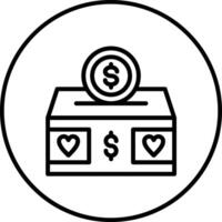 ícone de vetor de caixa de doação