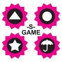 logotipo estrela círculo triângulo guarda-chuva baseado em filme de jogo de lula vetor